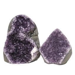 Amethyst Polished Crystal Geode Specimen Set 2 Pieces DN876 | Himalayan Salt Factory