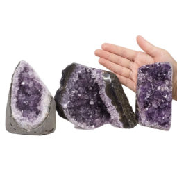 2.56kg Amethyst Polished Crystal Geode Specimen Set 3 Pieces DN866 5 Amethyst Polished Crystal Geode Specimen Set 3 Pieces DN866 | Himalayan Salt Factory