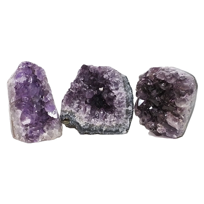 2.70kg Amethyst Polished Crystal Geode Specimen Set 3 Pieces DN868 3 Amethyst Polished Crystal Geode Specimen Set 3 Pieces DN868 | Himalayan Salt Factory
