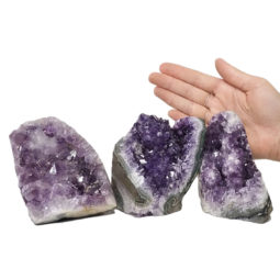 2.58kg Amethyst Polished Crystal Geode Specimen Set 3 Pieces DN869 5 Amethyst Polished Crystal Geode Specimen Set 3 Pieces DN869 | Himalayan Salt Factory