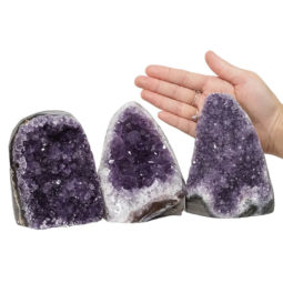 2.78kg Amethyst Polished Crystal Geode Specimen Set 3 Pieces DN870 5 Amethyst Polished Crystal Geode Specimen Set 3 Pieces DN870 | Himalayan Salt Factory