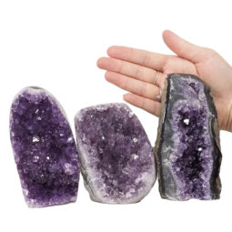 2.27kg Amethyst Polished Crystal Geode Specimen Set 3 Pieces DN871 5 Amethyst Polished Crystal Geode Specimen Set 3 Pieces DN871 | Himalayan Salt Factory