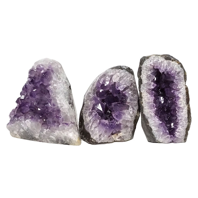 2.36kg Amethyst Polished Crystal Geode Specimen Set 3 Pieces DN872 3 Amethyst Polished Crystal Geode Specimen Set 3 Pieces DN872 | Himalayan Salt Factory