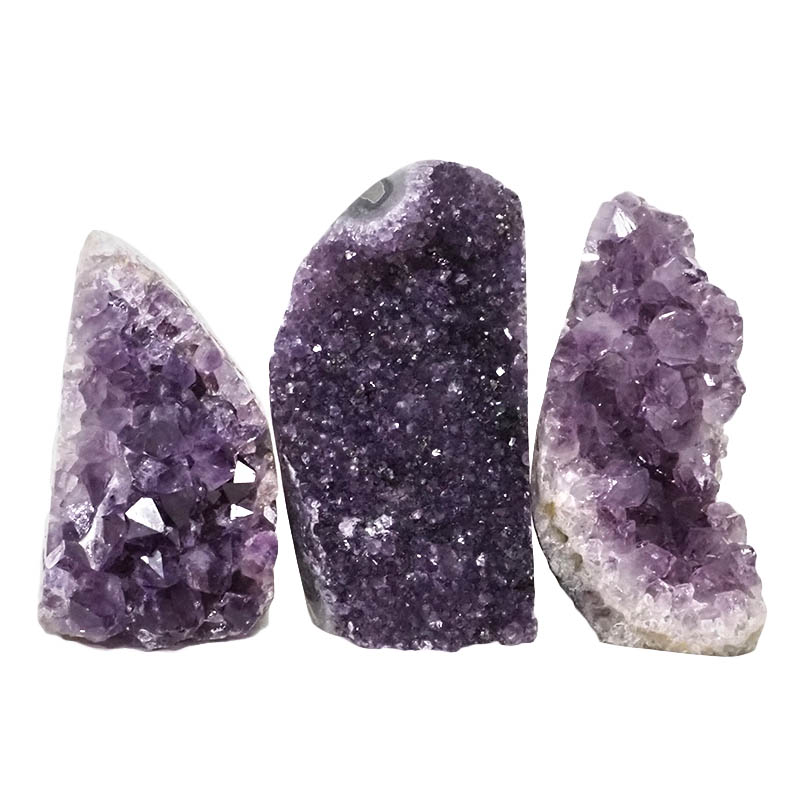 1.97kg Amethyst Polished Crystal Geode Specimen Set 3 Pieces DN873 3 Amethyst Polished Crystal Geode Specimen Set 3 Pieces DN873 | Himalayan Salt Factory