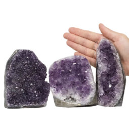 2.55kg Amethyst Polished Crystal Geode Specimen Set 3 Pieces DN874 5 Amethyst Polished Crystal Geode Specimen Set 3 Pieces DN874 | Himalayan Salt Factory