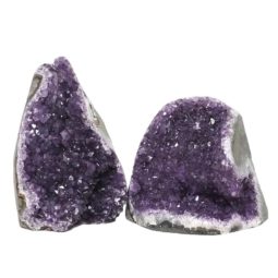 Amethyst Polished Crystal Geode Specimen Set 3 Pieces DN881 | Himalayan Salt Factory