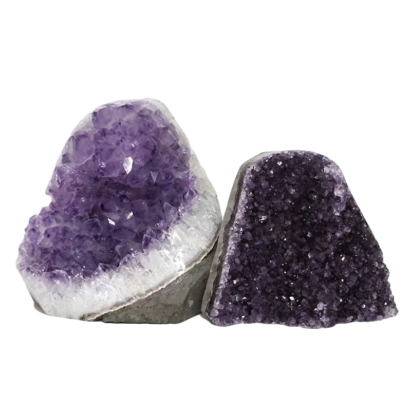 2.28kg Amethyst Polished Crystal Geode Specimen Set 2 Pieces DN882 3 Amethyst Polished Crystal Geode Specimen Set 3 Pieces DN882 | Himalayan Salt Factory
