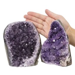 2.66kg Amethyst Polished Crystal Geode Specimen Set 2 Pieces DN883 5 Amethyst Polished Crystal Geode Specimen Set 3 Pieces DN883 | Himalayan Salt Factory