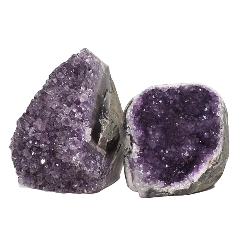 3.43kg Amethyst Polished Crystal Geode Specimen Set 2 Pieces DN884 3 Amethyst Polished Crystal Geode Specimen Set 3 Pieces DN884 | Himalayan Salt Factory