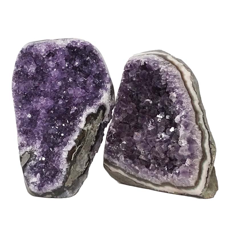 2.99kg Amethyst Polished Crystal Geode Specimen Set 2 Pieces DN886 3 Amethyst Polished Crystal Geode Specimen Set 3 Pieces DN886 | Himalayan Salt Factory