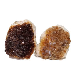 Citrine Crystal Geode Specimen Set 2 Pieces DN888 | Himalayan Salt Factory
