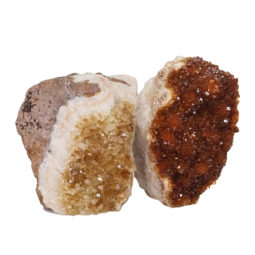 Citrine Crystal Geode Specimen Set 2 Pieces DN889 | Himalayan Salt Factory