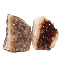 Citrine Crystal Geode Specimen Set 2 Pieces DN895 | Himalayan Salt Factory