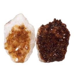 Citrine Crystal Geode Specimen Set 2 Pieces DN896 | Himalayan Salt Factory
