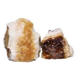 Citrine Crystal Geode Specimen Set 2 Pieces DN897 | Himalayan Salt Factory