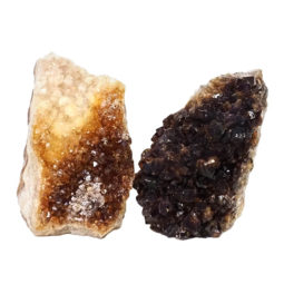 Citrine Crystal Geode Specimen Set 2 Pieces DN900 | Himalayan Salt Factory