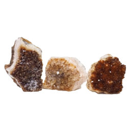 Citrine Crystal Geode Specimen Set 3 Pieces DN905 | Himalayan Salt Factory