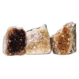 Citrine Crystal Geode Specimen Set 3 Pieces DN907 | Himalayan Salt Factory