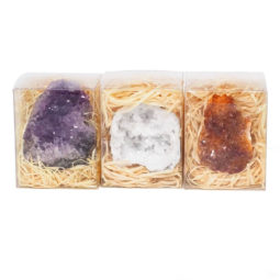 Crystal Druze Cluster Gift Box Set 3 | Himalayan Salt Factory
