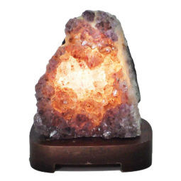 Natural Amethyst Crystal Lamp with Timber Base DN940 | Himalayan Salt Factory