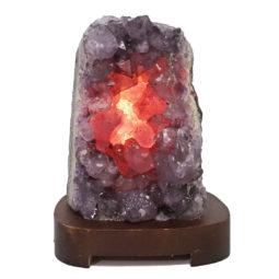2.55kg Natural Amethyst Crystal Lamp with Timber Base DN942 6 Natural Amethyst Crystal Lamp with Timber Base DN942 | Himalayan Salt Factory