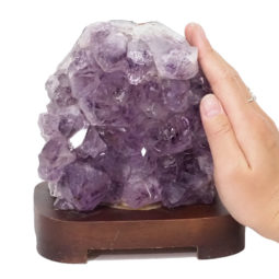 2.35kg Natural Amethyst Crystal Lamp with Timber Base DN943 7 Natural Amethyst Crystal Lamp with Timber Base DN943 | Himalayan Salt Factory