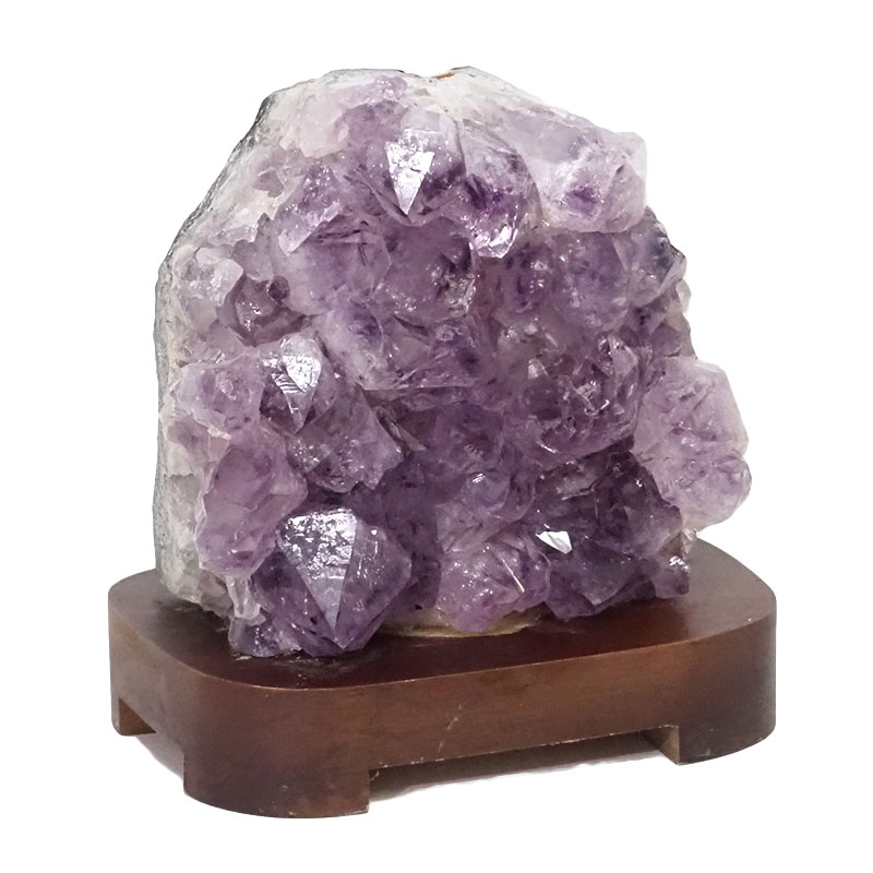 2.35kg Natural Amethyst Crystal Lamp with Timber Base DN943 3 Natural Amethyst Crystal Lamp with Timber Base DN943 | Himalayan Salt Factory