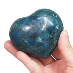 Natural Apatite Polished Heart Palm Stone | Himalayan Salt Factory