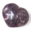 Natural Lepidolite Polished Heart Palm Stone | Himalayan Salt Factory