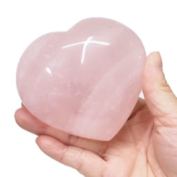 Natural Rose Quartz Polished Heart Stone DS1537 | Himalayan Salt Factory