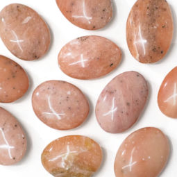 Peach Moonstone Polished Palm Stone | Himalayan Salt Factory