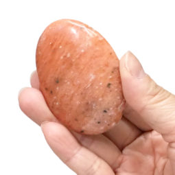 Peach Moonstone Polished Palm Stone | Himalayan Salt Factory
