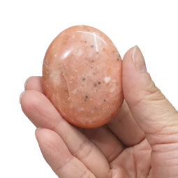 Peach Moonstone Polished Palm Stone | Himalayan Salt Factory