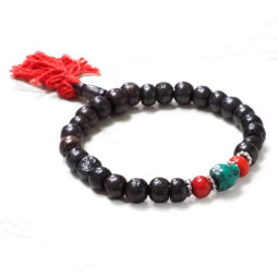 Prayer Wooden Beads Bracelet - Dark | Himalayan Salt Factory