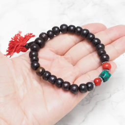 Prayer Wooden Beads Bracelet - Dark | Himalayan Salt Factory
