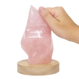 0.77kg Rose Quartz Polished Flame Crystal with LED Large Light Base DS1491 7 Rose Quartz Polished Flame Crystal with LED Large Light Base DS1491 | Himalayan Salt Factory