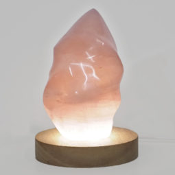 Rose Quartz Polished Flame Crystal with LED Large Light Base DS1492 | Himalayan Salt Factory