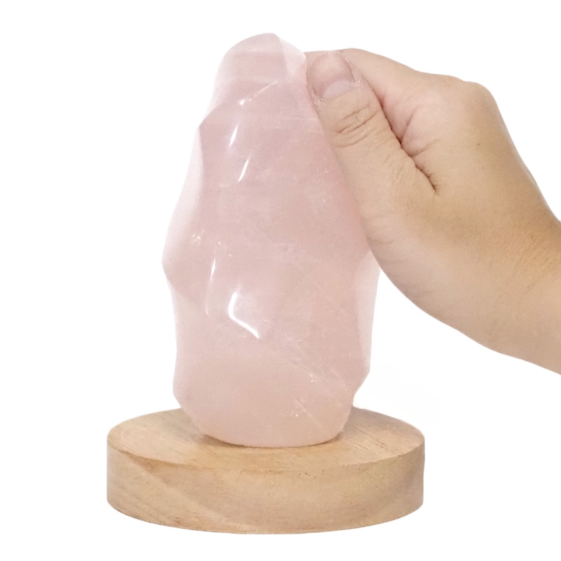 0.68kg Rose Quartz Polished Flame Crystal with LED Large Light Base DS1493 5 Rose Quartz Polished Flame Crystal with LED Large Light Base DS1493 | Himalayan Salt Factory