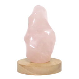 Rose Quartz Polished Flame Crystal with LED Large Light Base DS1493 | Himalayan Salt Factory