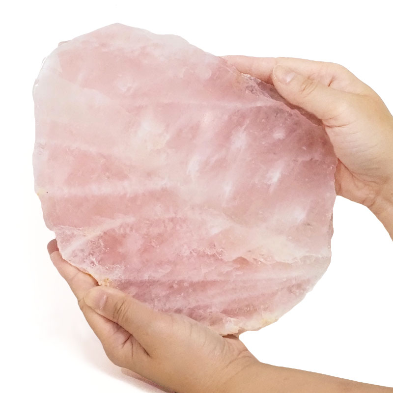 1.42kg Natural Rose Quartz Polished Slab Plate DS1508 4 Rose Quartz Polished Slab Plate DS1508 | Himalayan Salt Factory