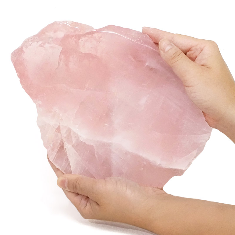 1.29kg Natural Rose Quartz Polished Slab Plate DS1510 4 Rose Quartz Polished Slab Plate DS1510 | Himalayan Salt Factory