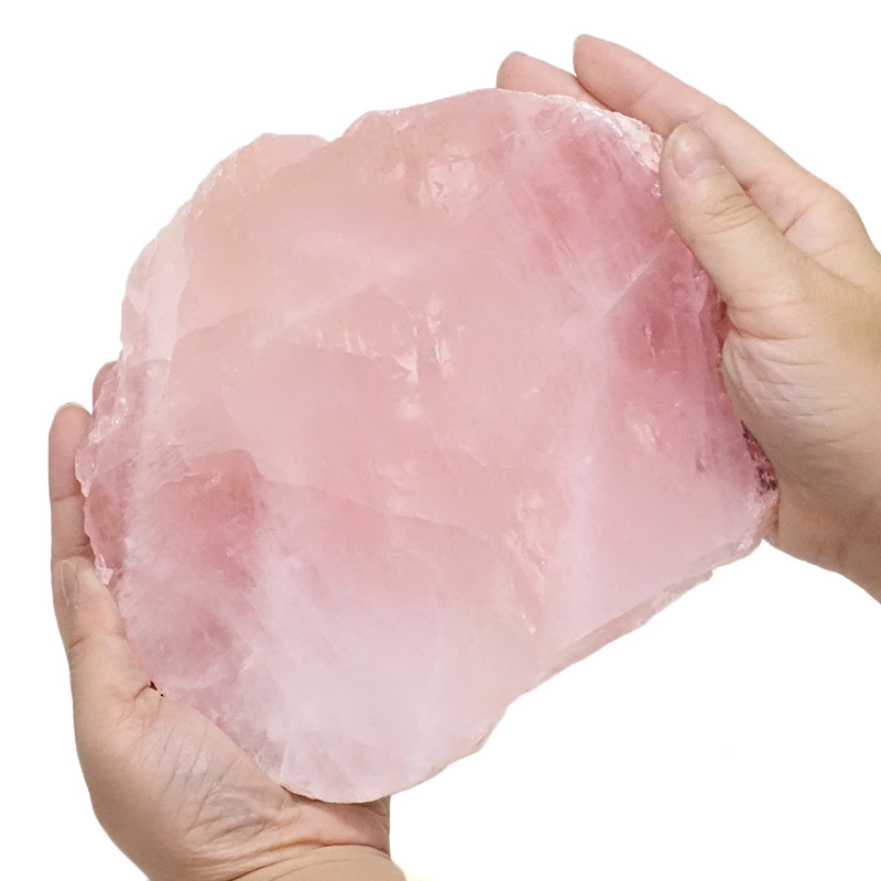 1.10kg Natural Rose Quartz Polished Slab Plate S1015 4 Rose Quartz Polished Slab Plate S1015 | Himalayan Salt Factory