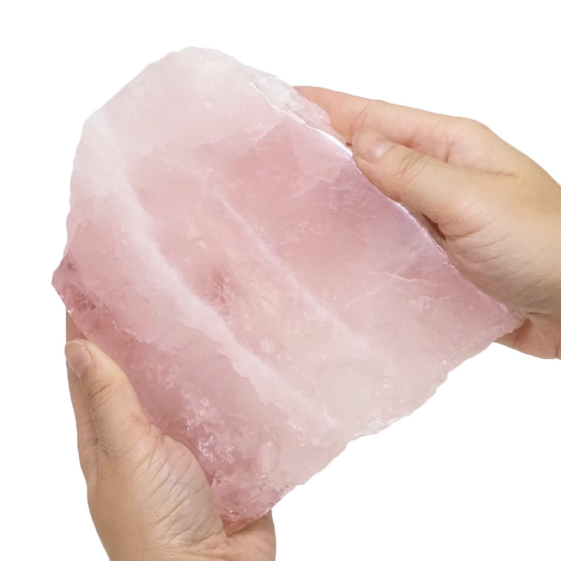 0.89kg Natural Rose Quartz Polished Slab Plate S1017 4 Rose Quartz Polished Slab Plate S1017 | Himalayan Salt Factory
