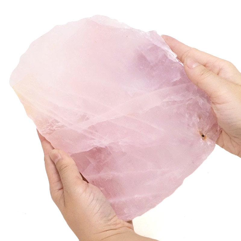 1.26kg Natural Rose Quartz Polished Slab Plate S1023 4 Rose Quartz Polished Slab Plate S1023 | Himalayan Salt Factory