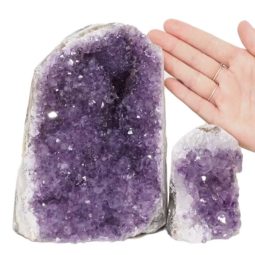 Amethyst Crystal Geode Specimen Set 2 Pieces DN1001 | Himalayan Salt Factory