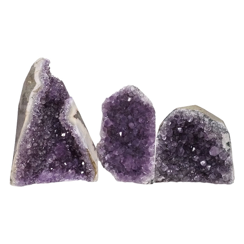 2.09kg Amethyst Crystal Geode Specimen Set 3 Pieces DN1006 3 Amethyst Crystal Geode Specimen Set 2 Pieces DN1006 | Himalayan Salt Factory
