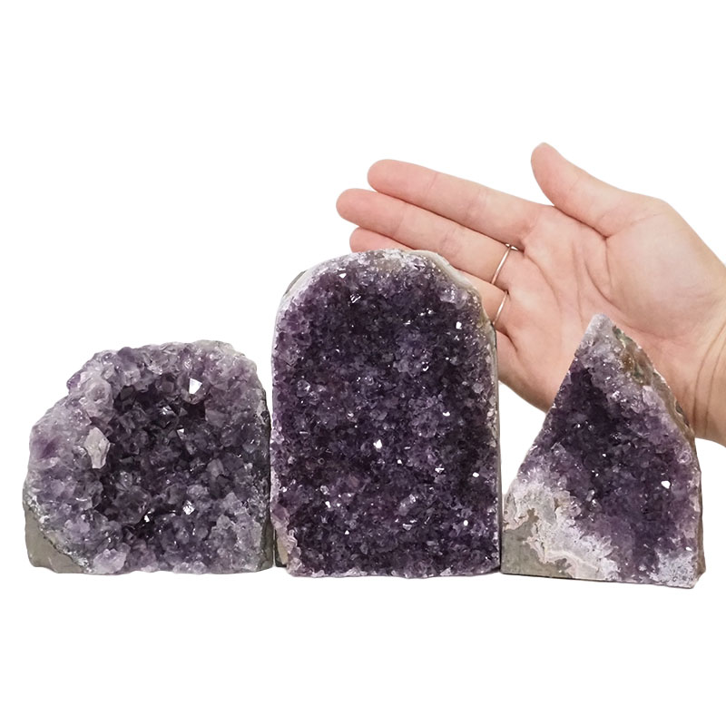 2.27kg Amethyst Crystal Geode Specimen Set 3 Pieces DN1007 4 Amethyst Crystal Geode Specimen Set 2 Pieces DN1007 | Himalayan Salt Factory