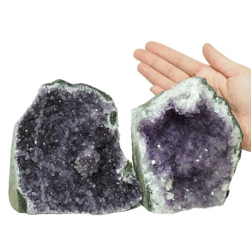 Amethyst Crystal Geode Specimen Set 2 Pieces DN1086 | Himalayan Salt Factory