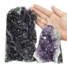 Amethyst Crystal Geode Specimen Set 2 Pieces DN1087 | Himalayan Salt Factory