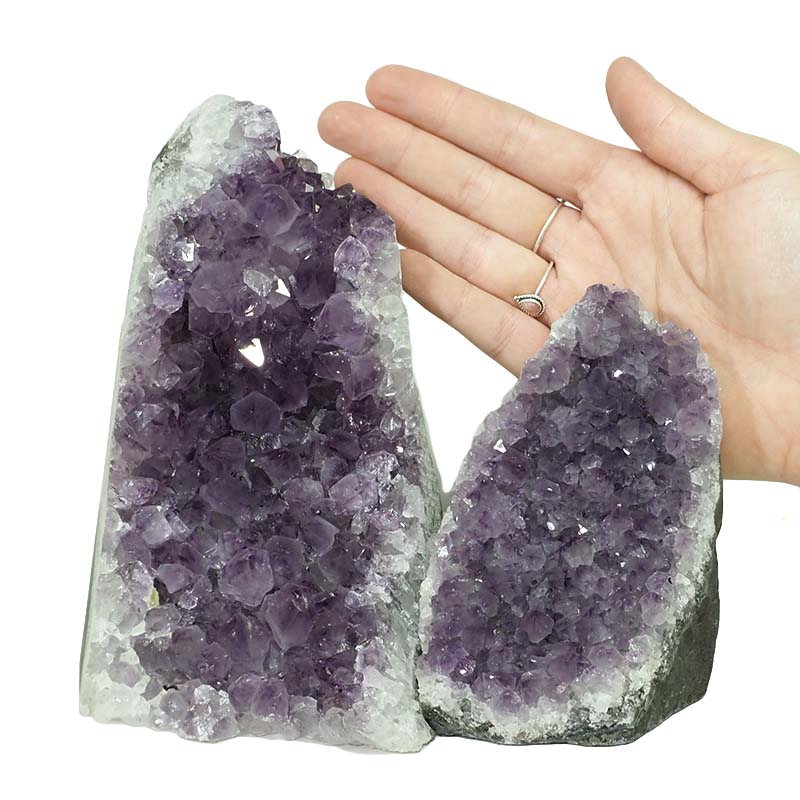 2.25kg Amethyst Crystal Geode Specimen Set 2 Pieces DN1090 4 Amethyst Crystal Geode Specimen Set 2 Pieces DN1090 | Himalayan Salt Factory